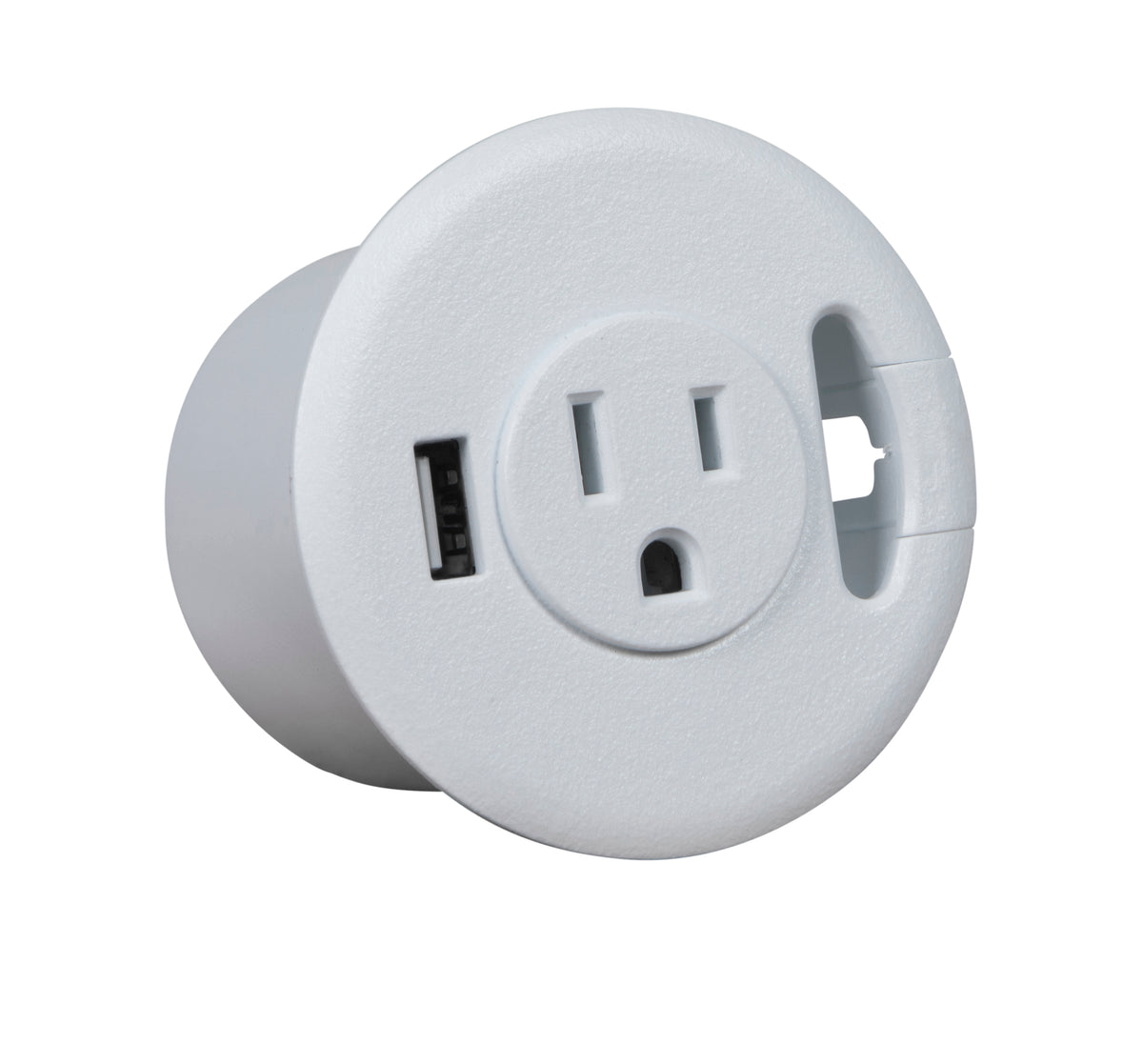 Table Top Power &amp; USB Grommet Hole Adapter, White